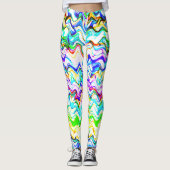 Leggings Cool multicolore Wavy Zig Zag Motif (Devant)