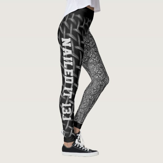 Leggings Cool noir et blanc Abstrait cloué (Droite)