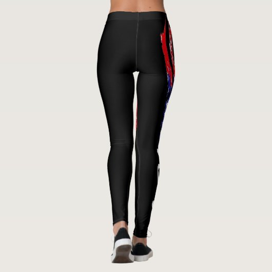 Leggings cool noir usa drapeau motif design (Dos)