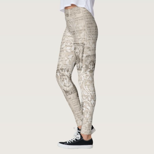 Leggings Cool One-of-a-Genre Ephemera Nouvelles Imprimer Mo (Gauche)