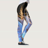 Leggings Cool pétillant abstrait or bleu clair rayures auda (Droite)