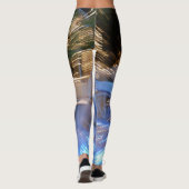 Leggings Cool pétillant abstrait or bleu clair rayures auda (Dos)