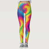 Leggings Cool Rainbow Tie Dye Motif (Devant)