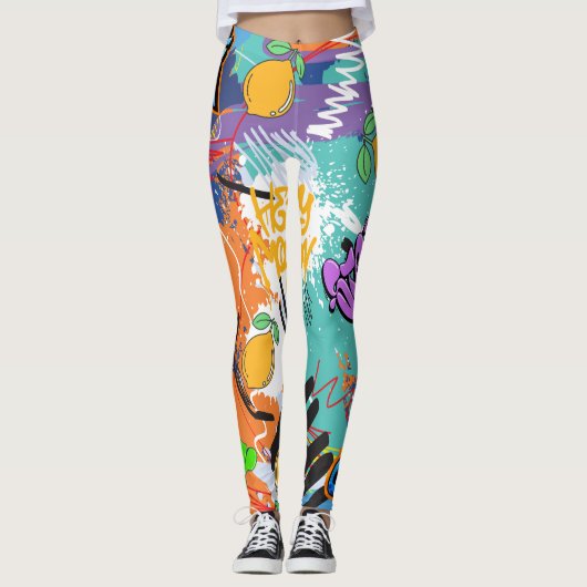 Leggings Cool street art l Hippie motif l Moderne mignon (Devant)
