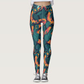 Leggings Cool tendance Orange Snake Motif Jungle Camouflage (Devant)