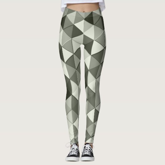 Leggings Cool triangles gris motif géométrique (Devant)