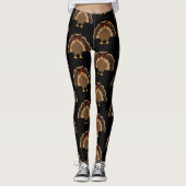 Leggings Cool Turquie Thanksgiving motif en noir (Devant)