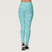 Leggings Cool Turquoise Aquarelle Points de Pierre Motif (Dos)
