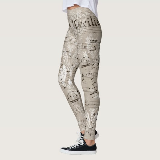 Leggings cool un d'un éphémère motif femme blanche (Gauche)
