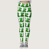 Leggings Cool Vert Casquettes St.Patrick's Day Joyeux Leggi (Devant)