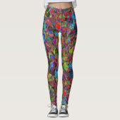 Leggings Cool vibreur moderne coloré Motif psychédélique (Devant)