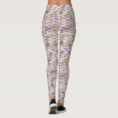 Leggings Copie blanche rose d'échelle de sirène (Dos)
