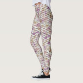 Leggings Copie blanche rose d'échelle de sirène (Gauche)