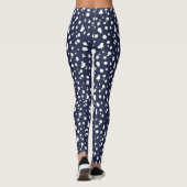 Leggings Copie dalmatienne de bleu marine et de blanc (Dos)