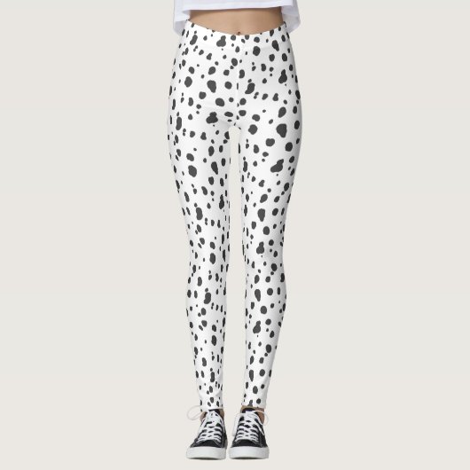 Leggings Copie dalmatienne grise et blanche (Devant)