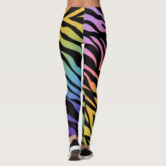 Leggings Copie de gradient d'arc-en-ciel de rayures de (Dos)