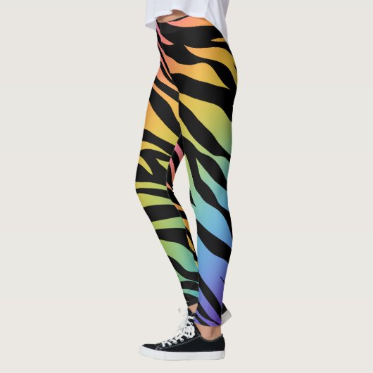 Leggings Copie de gradient d'arc-en-ciel de rayures de (Gauche)
