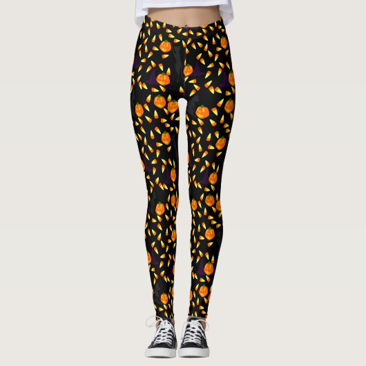 Leggings Copie de nouveauté de bonbons au maïs à Halloween (Devant)