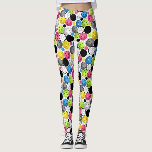 Leggings Copie de Pickleball avec les boules fuchsia (Devant)