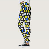 Leggings Copie de Pickleball - pois bleu blanc vert (Gauche)