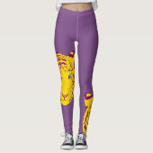 Leggings Copie de tête de tigre sur les guêtres pourpres (Devant)