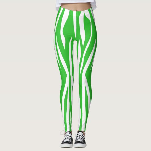Leggings Copie de zèbre de chaux (Devant)