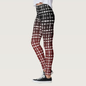 Leggings Copie moderne de Shibori de nouveau plaid rouge (Gauche)