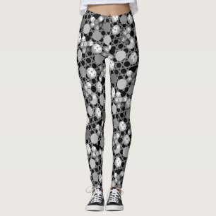 Leggings Copie, noir, blanc et gris de Pickleball