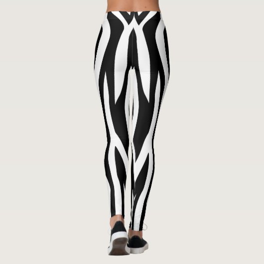 Leggings Copie noire de zèbre (Dos)