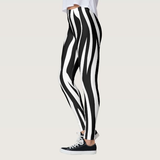 Leggings Copie noire de zèbre (Gauche)