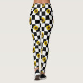 Leggings Copie noire et blanche Checkered et de tournesol (Dos)
