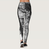 Leggings Copie noire et blanche de branche d'arbre sur des (Dos)