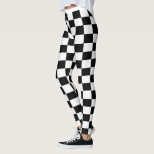 Leggings copie noire et blanche de damier