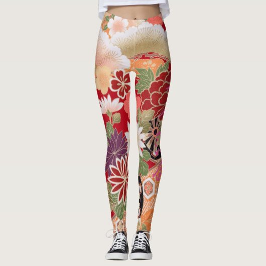 Leggings Copie orientale de fleur (Devant)