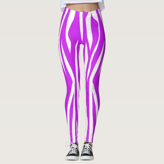 Leggings Copie pourpre de zèbre (Devant)