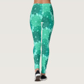 Leggings Copie, turquoise, Teal et Aqua floraux modernes de (Dos)