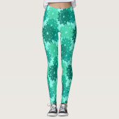 Leggings Copie, turquoise, Teal et Aqua floraux modernes de (Devant)