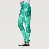 Leggings Copie, turquoise, Teal et Aqua floraux modernes de (Gauche)