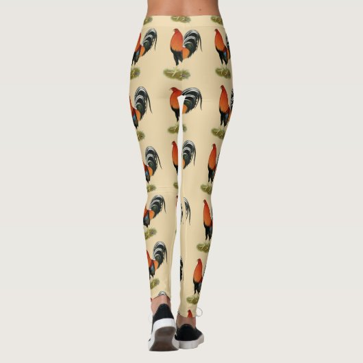 Leggings Coq blond comme les blés de coq de combat (Dos)