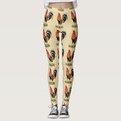 Leggings Coq blond comme les blés de coq de combat (Devant)