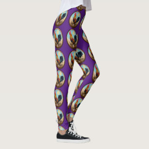 Leggings Coq gitan de Key West Lever et Briller Ovale Vinta