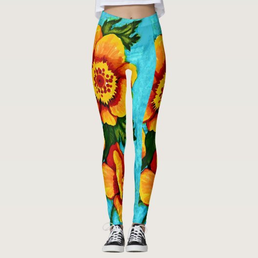 Leggings Coquelicots Fantastiques (Devant)