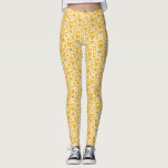 Leggings Coquette Jaune Vaches Motif tiré main<br><div class="desc">Coquette et leggings fantaisistes illustrant à la main des arcs et des coeurs jaunes.</div>