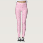 Leggings Coquette Motif à main de vaches roses<br><div class="desc">Coquette et leggings fantaisistes avec illustration dessinée à la main des arcs et des coeurs roses.</div>