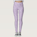 Leggings Coquette Purple Bows main Motif tiré<br><div class="desc">Coquette et leggings fantaisistes illustrant à la main des arcs et des coeurs violets.</div>