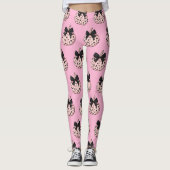 Leggings Coquette rose citrouille et bow Halloween (Devant)