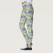 Leggings Coquillage bleu mer violet aquarelle peinture le (Gauche)