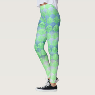 Leggings Coquillages de diamants verts doux