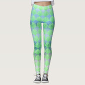 Leggings Coquillages de diamants verts doux (Devant)