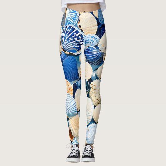 Leggings Coquillages marins d'été (Devant)